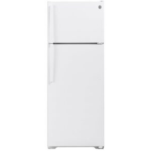 GE 28-inch, 17.5 cu.ft. Freestanding Top Freezer Refrigerator GTE18GTNRWW