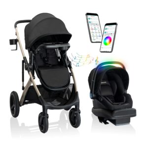 Monarch Travel System with LiteMax NXT Infant Seater with Bassinet SensorySoothe - Space Black