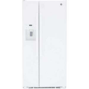 GE 33-inch, 23 cu. ft. Side-By-Side Refrigerator with Water and Ice Dispensing System GSS23GGPWW