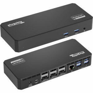 Plugable 12-in-1 USB C Triple Monitor Docking Station, Triple 4K Displays with 3X HDMI or 3X DisplayPort UD-6950PDZ