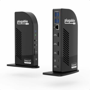 Plugable 13-in-1 USB-C Triple Monitor Docking Station with 100W Charging, Compatible with Windows, Mac, and Chrome with Thunderbolt 3 / 4 or USB-C UD-ULTCDL