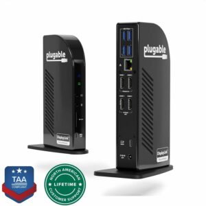 Plugable 14-in-1 USB C Docking Station with 4x HDMI, Quad Dock with 100W Charging, 4x HDMI Displays UD-3900C4