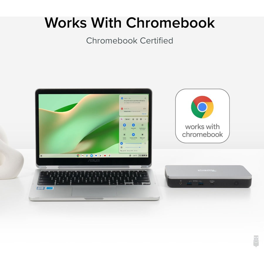 Plugable Dual 4K USB-C Chromebook Docking Station, Google Certified Chromebook Compatible, 60W Driverless Charging Dock UD-MSTHDC - Image 3