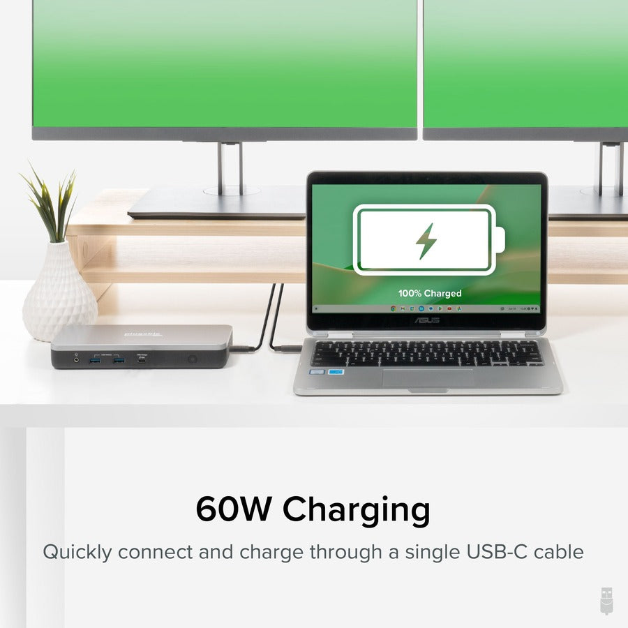 Plugable Dual 4K USB-C Chromebook Docking Station, Google Certified Chromebook Compatible, 60W Driverless Charging Dock UD-MSTHDC - Image 6