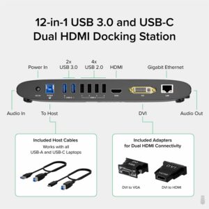 Plugable USB 3.0 Universal Laptop Docking Station for Windows and Mac UD-3900H