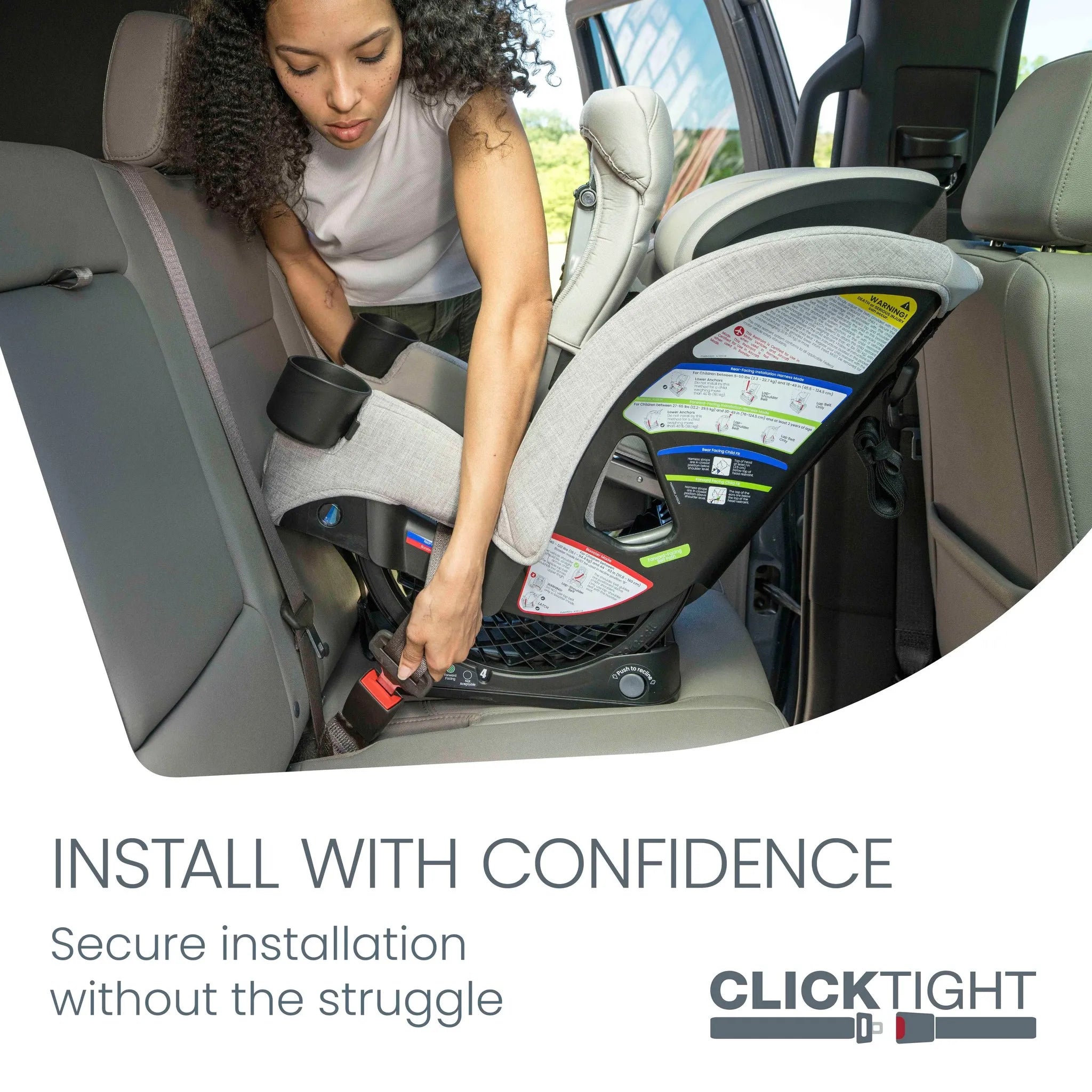 One4Life Slim All-in-One Convertible Car Seat - Raven Black - Image 5