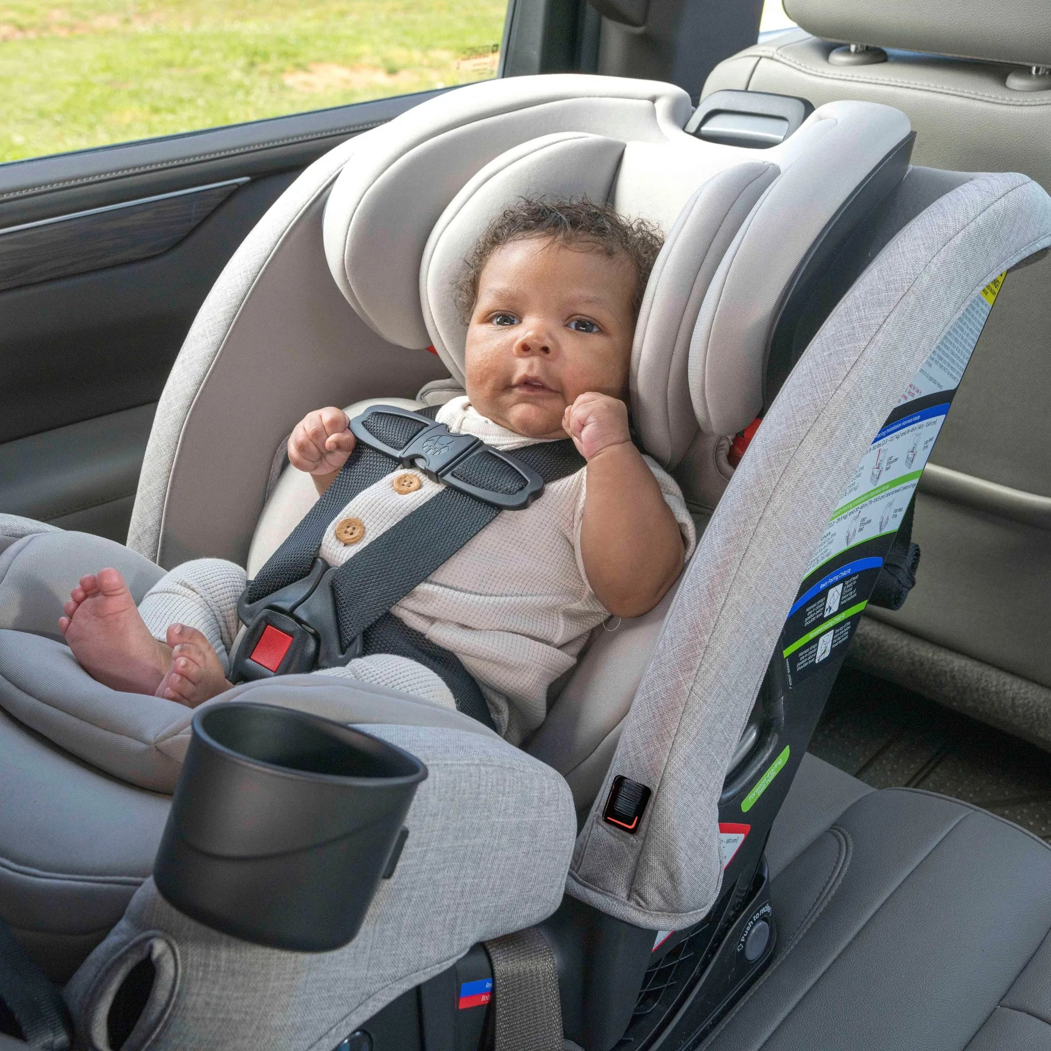 One4Life Slim All-in-One Convertible Car Seat - Raven Black - Image 11