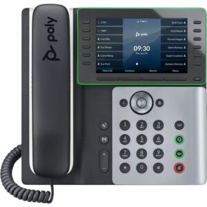Poly Edge E550 IP Phone - Corded - Corded/Cordless - Bluetooth, Wi-Fi, NFC - 3 Multiple Conferencing - Desktop, Wall Mountable - White, Midnight Blue 82M91AA