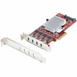 StarTech.com 4-Port USB Type-C PCIe Card, USB 3.2 10Gbps, USB-C PCI Express Expansion Card, 4x Independent USB Controllers, TAA-Compliant P10Q4C-USB-CARD-LP