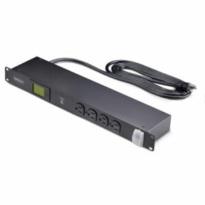 StarTech.com 16-Outlet Horizontal Rack Mount Metered PDU, 1U Server Power Strip w/Surge Protector, 125V/15A, 8ft (2.4m) Power Cord, TAA 16NM8-RACK-MOUNT-PDU