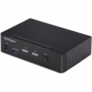 StarTech.com 2-Port DisplayPort KVM Switch, 4K 60Hz, DP 1.2, HDCP 1.4, EDID Management, 2-Port USB 3.0 Hub, TAA P2AD122-KVM-SWITCH