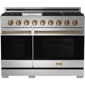 Thor Kitchen 48-inch Freestanding Gas Range with Convection Technology RSG48E-BRZ
