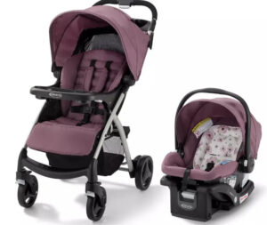 Verb Click Connect Travel System with SnugRide Infant Car Seat - Pink/Black