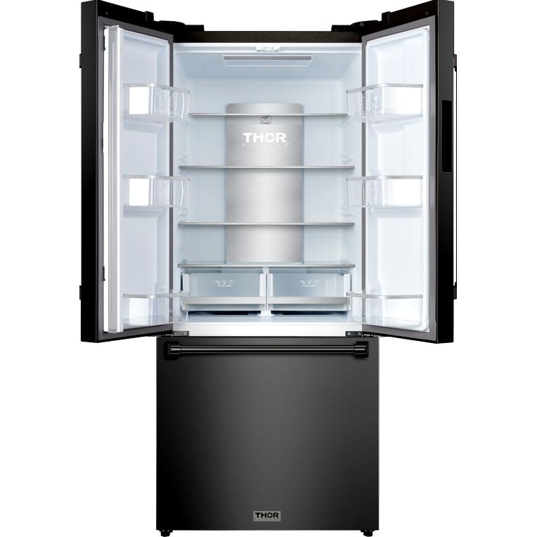 Thor Kitchen 30-inch, 17.7 cu. ft. Counter-Depth French 3-Door Refrigerator with Ice Maker RF3017FFD00-RSG - Image 2