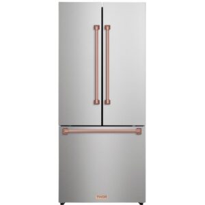 Thor Kitchen 30-inch, 17.7 cu. ft. Counter-Depth French 3-Door Refrigerator with Ice Maker RF3017FFD99-RSG