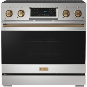Thor Kitchen 36-inch Freestanding Electric Range with Tilt Panel RSE36-BRZ