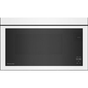 1.1 CuFt 1000 Wattage Over-The-Range Microwave in White with Flush Built-In Design