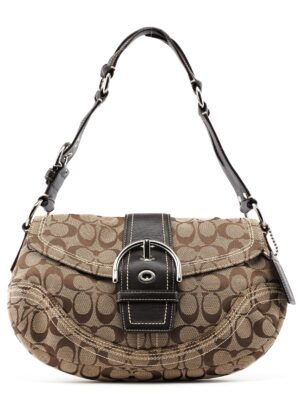 10603 Beige Brown Signature C Soho Shoulder Bag
