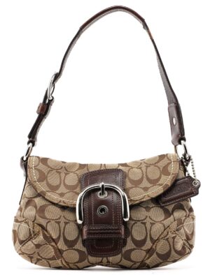 11860 Beige Brown Signature C Soho Shoulder Bag