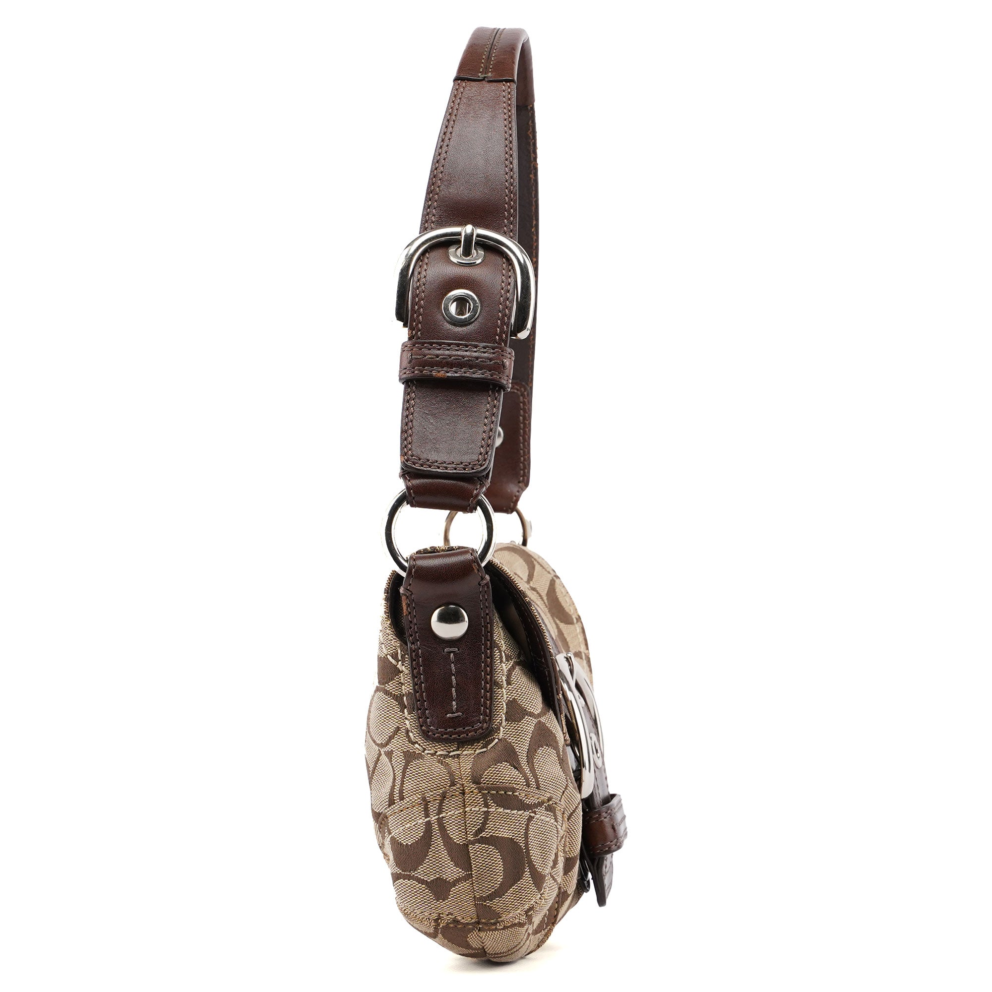 11860 Beige Brown Signature C Soho Shoulder Bag - Image 2