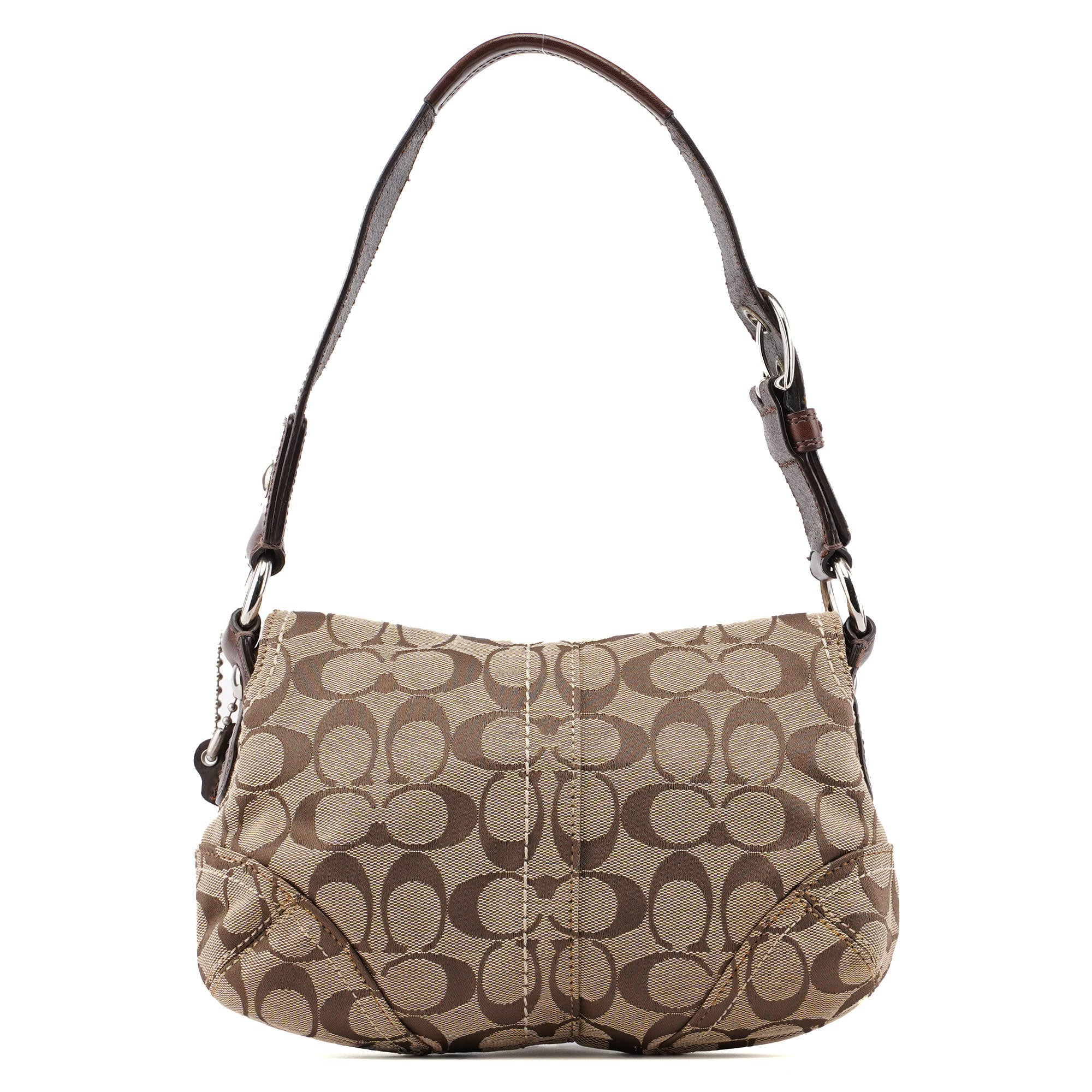 11860 Beige Brown Signature C Soho Shoulder Bag - Image 3