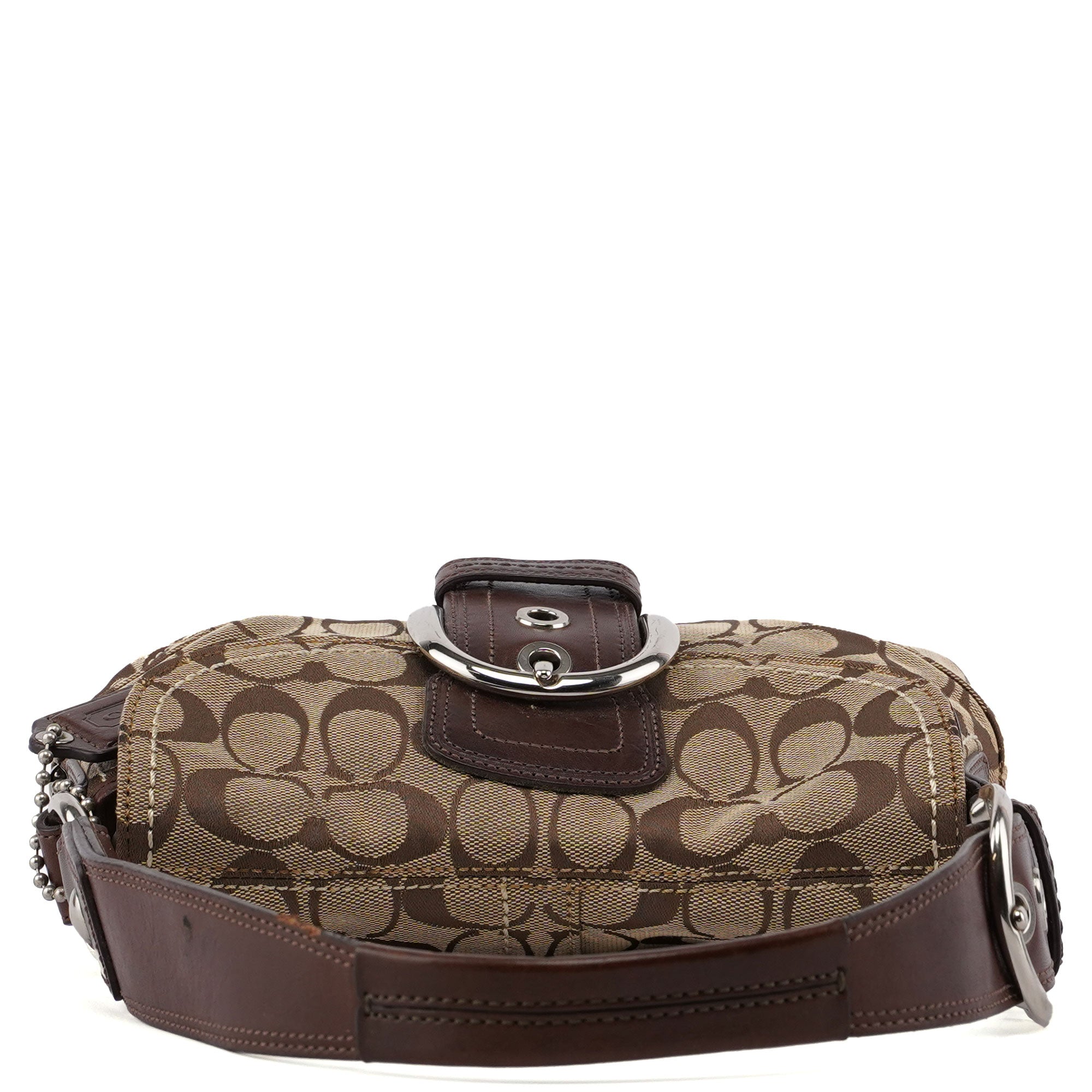 11860 Beige Brown Signature C Soho Shoulder Bag - Image 4