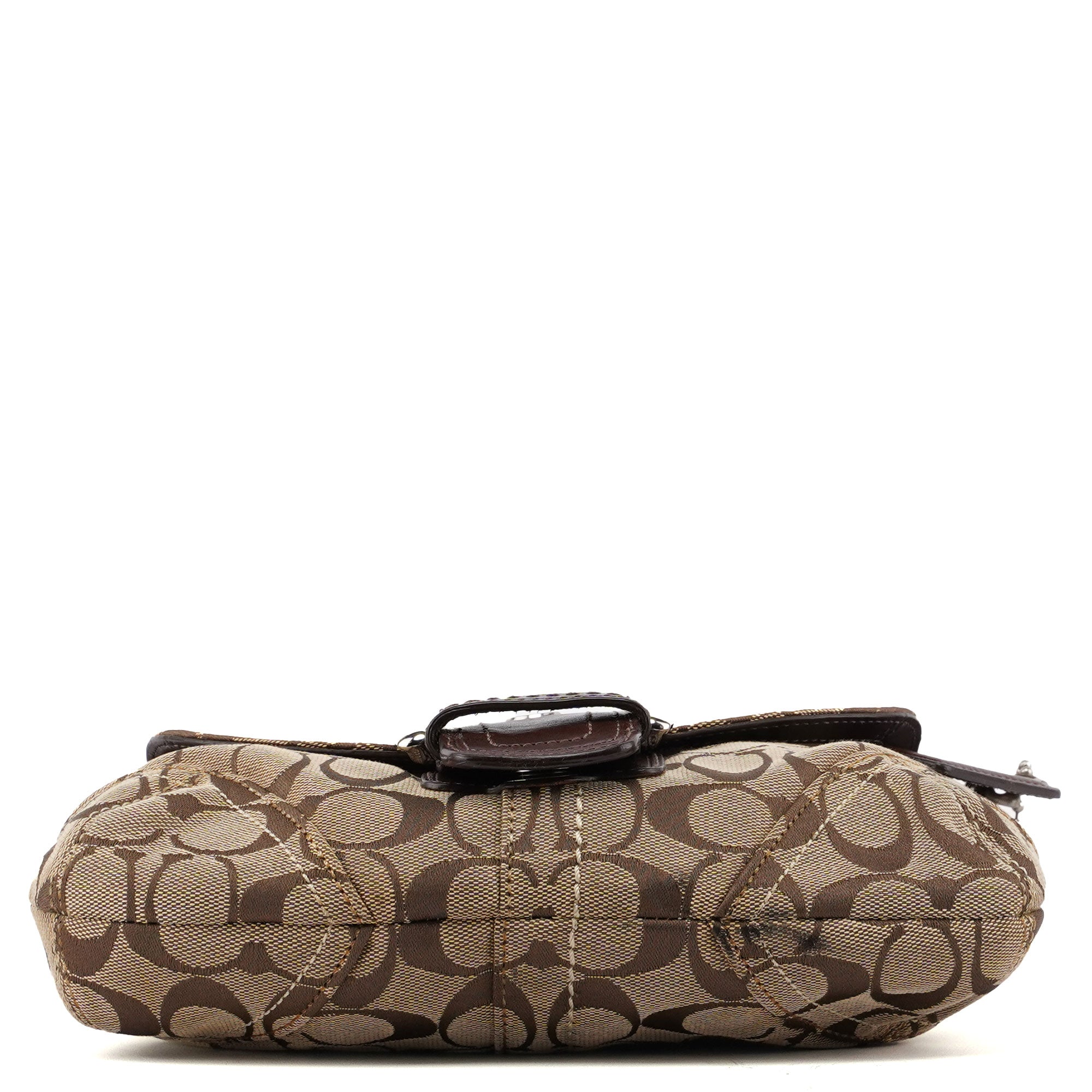 11860 Beige Brown Signature C Soho Shoulder Bag - Image 5