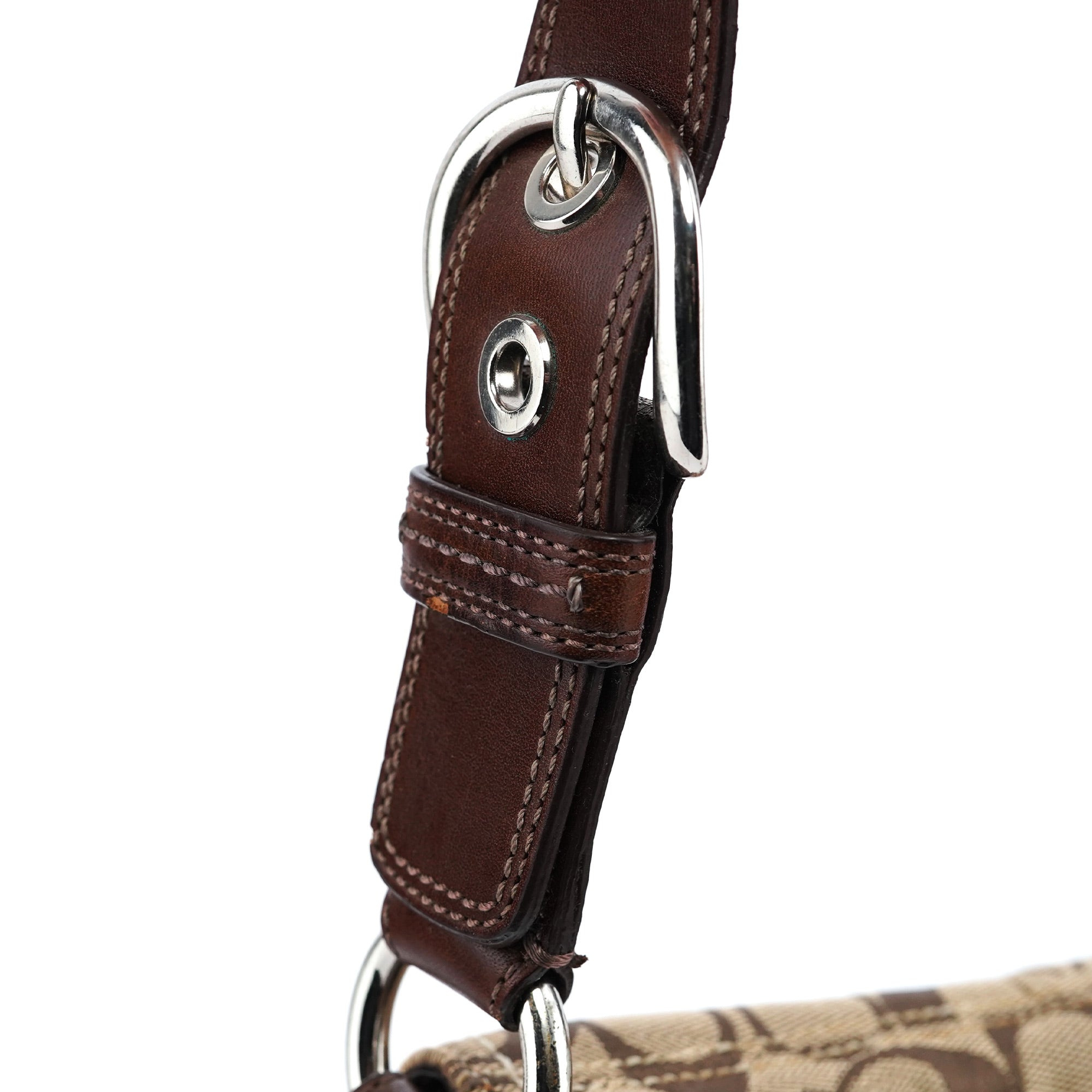 11860 Beige Brown Signature C Soho Shoulder Bag - Image 9