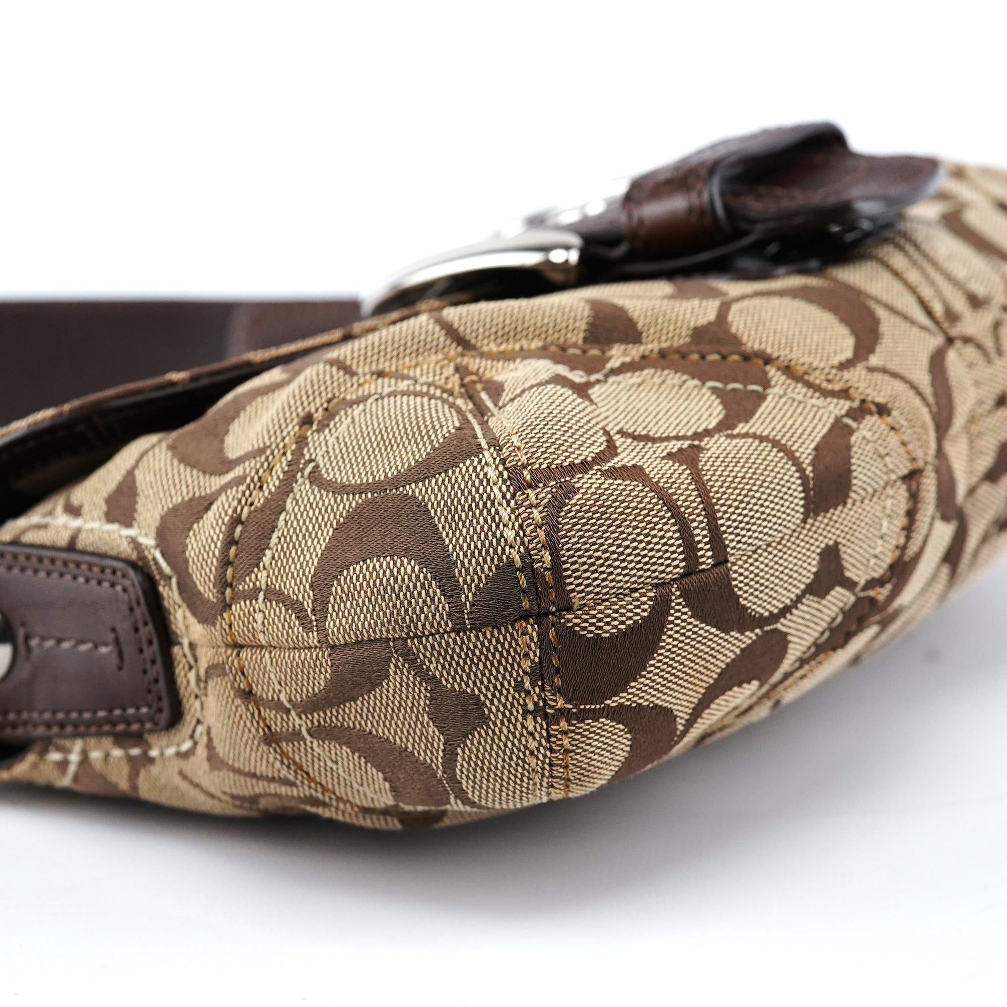 11860 Beige Brown Signature C Soho Shoulder Bag - Image 11