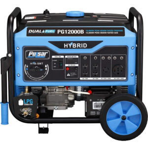 12,000 Watt Dual Fuel Gasoline/Propane Powered Portable Generator with Electric/Recoil Start - Black