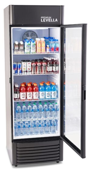 15.5 CuFt Commercial Display Refrigerator 1-Glass Door Merchandiser in Black with 4 Adjustable Wire Shelves