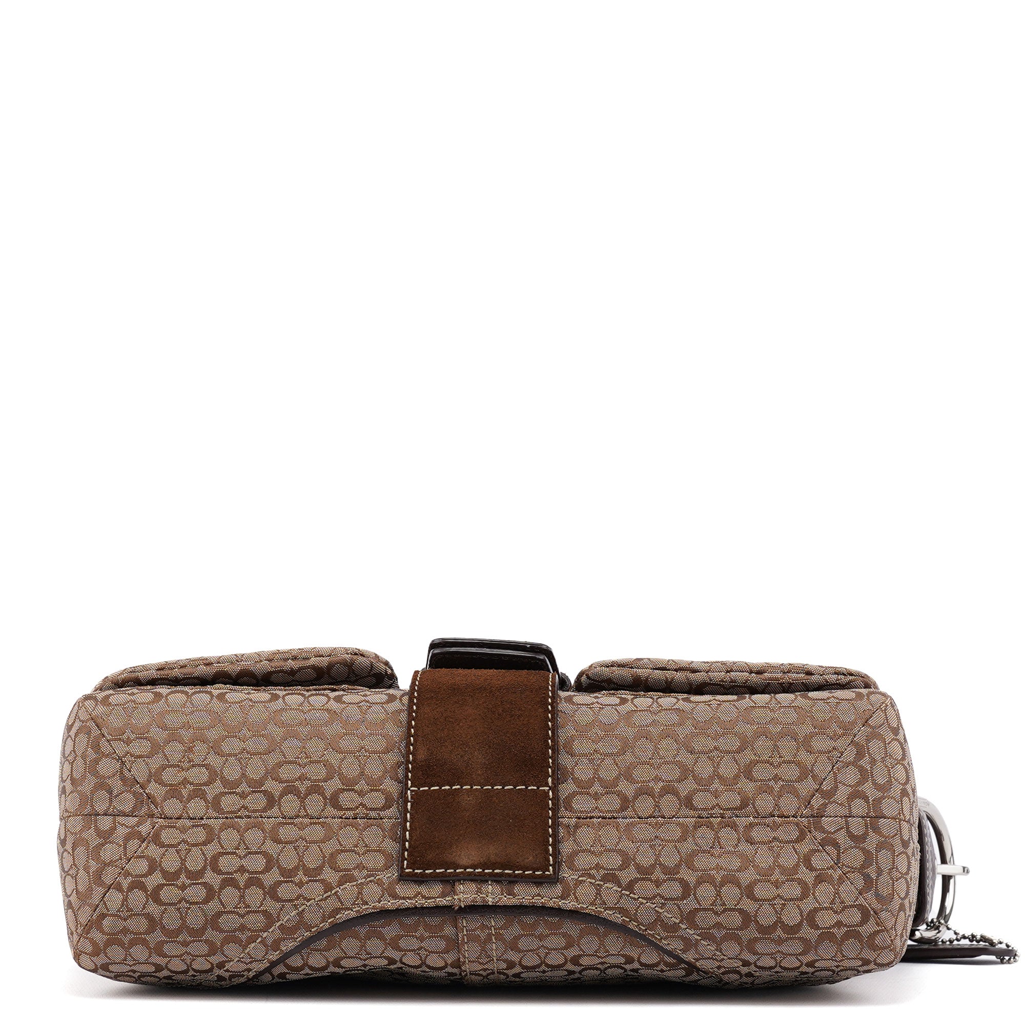 1463 Beige Suede Signature C Soho Shoulder Bag - Image 5