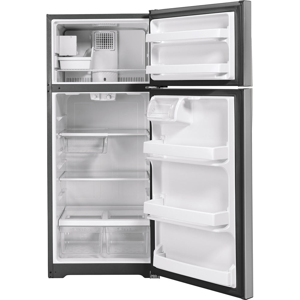 13.49 CuFt Top-Mount Refrigerator in Stainless Steel with High-Gloss Handles