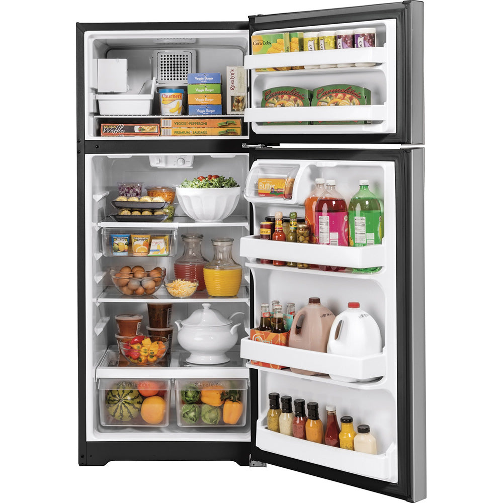 13.49 CuFt Top-Mount Refrigerator in Stainless Steel with High-Gloss Handles - Image 2