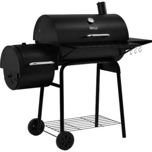 30" Charcoal Grill with Offset Smoker and Side Table