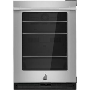 24" Under-Counter Glass Door Refrigerator in Stainless Steel