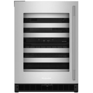 24" Undercounter Wine Cellar with Full-Extension Metal-Front Racks