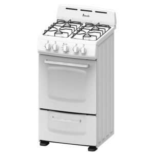 20-inch White Freestanding Gas Range with 2.0 Cu-Ft Manual Clean Oven
