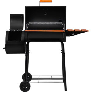 24'' Barrel Charcoal Grill with Offset Smoker