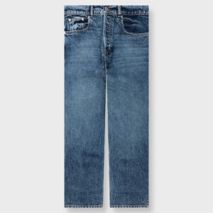 5 Pocket Straight Leg Trousers - Mid Blue
