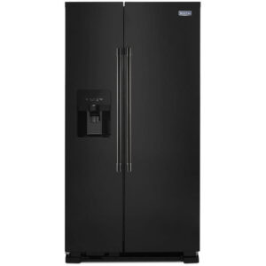 24.5 CuFt Side-by-Side Refrigerator with Exterior Ice and Water Dispenser - Black