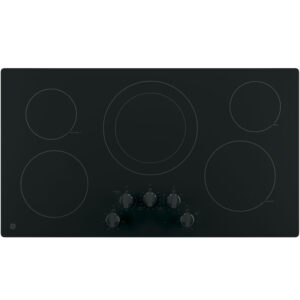 36" 5-Element Radiant Electric Cooktop in Black with Built-In Knob Control
