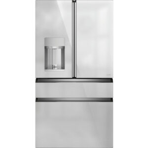 22.3 CuFt Smart Counter Depth 4-Door French Door Refrigerator in Platinum Glass with Convertible Drawer