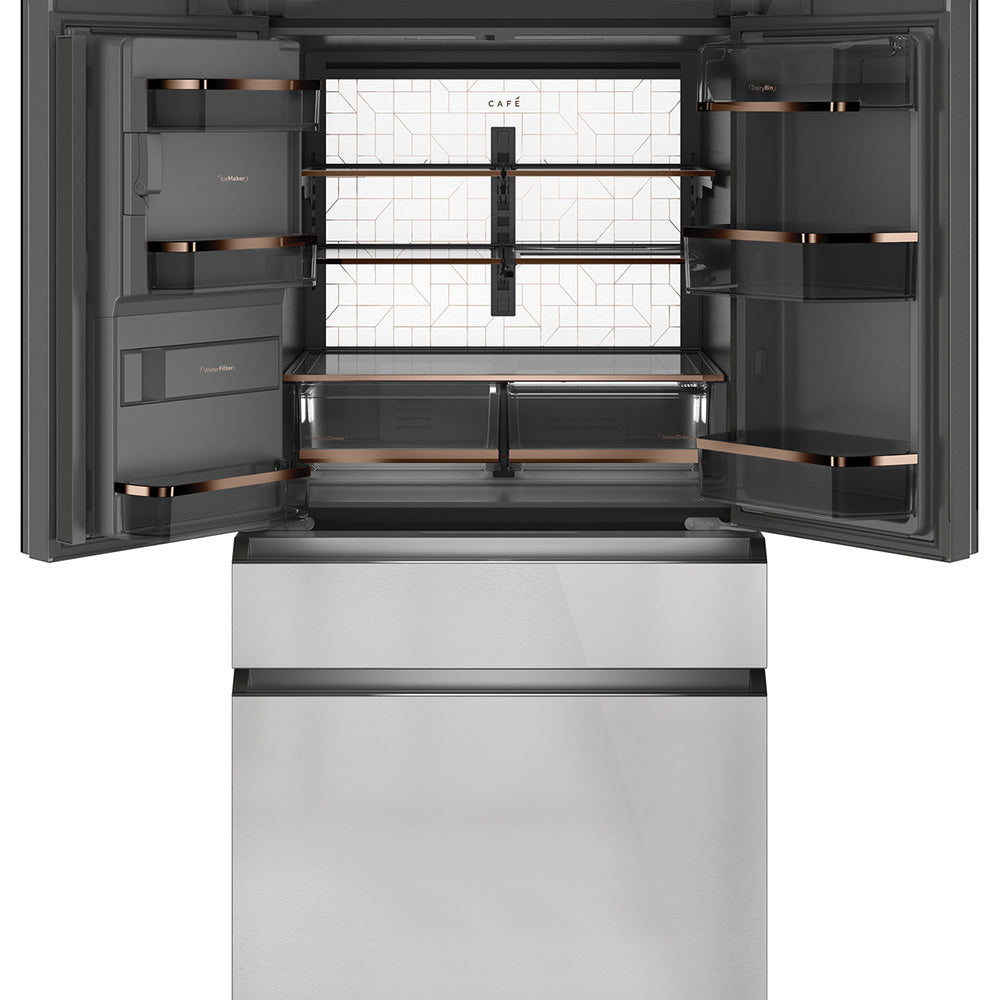 22.3 CuFt Smart Counter Depth 4-Door French Door Refrigerator in Platinum Glass with Convertible Drawer - Image 2