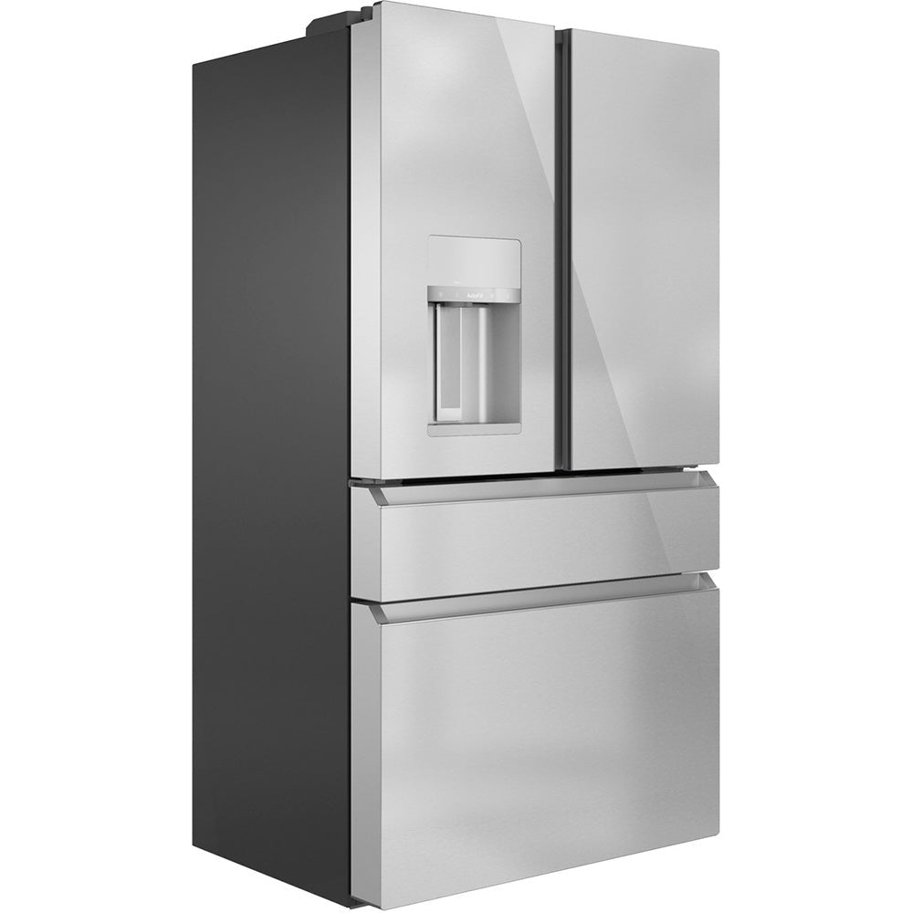 22.3 CuFt Smart Counter Depth 4-Door French Door Refrigerator in Platinum Glass with Convertible Drawer - Image 4