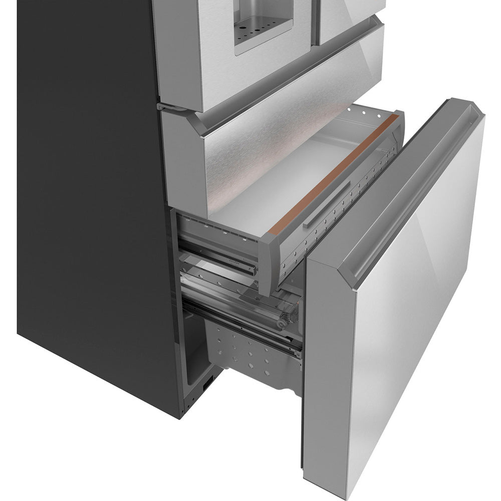 22.3 CuFt Smart Counter Depth 4-Door French Door Refrigerator in Platinum Glass with Convertible Drawer - Image 7