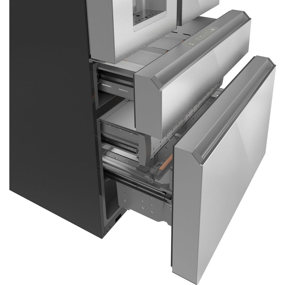 22.3 CuFt Smart Counter Depth 4-Door French Door Refrigerator in Platinum Glass with Convertible Drawer - Image 8