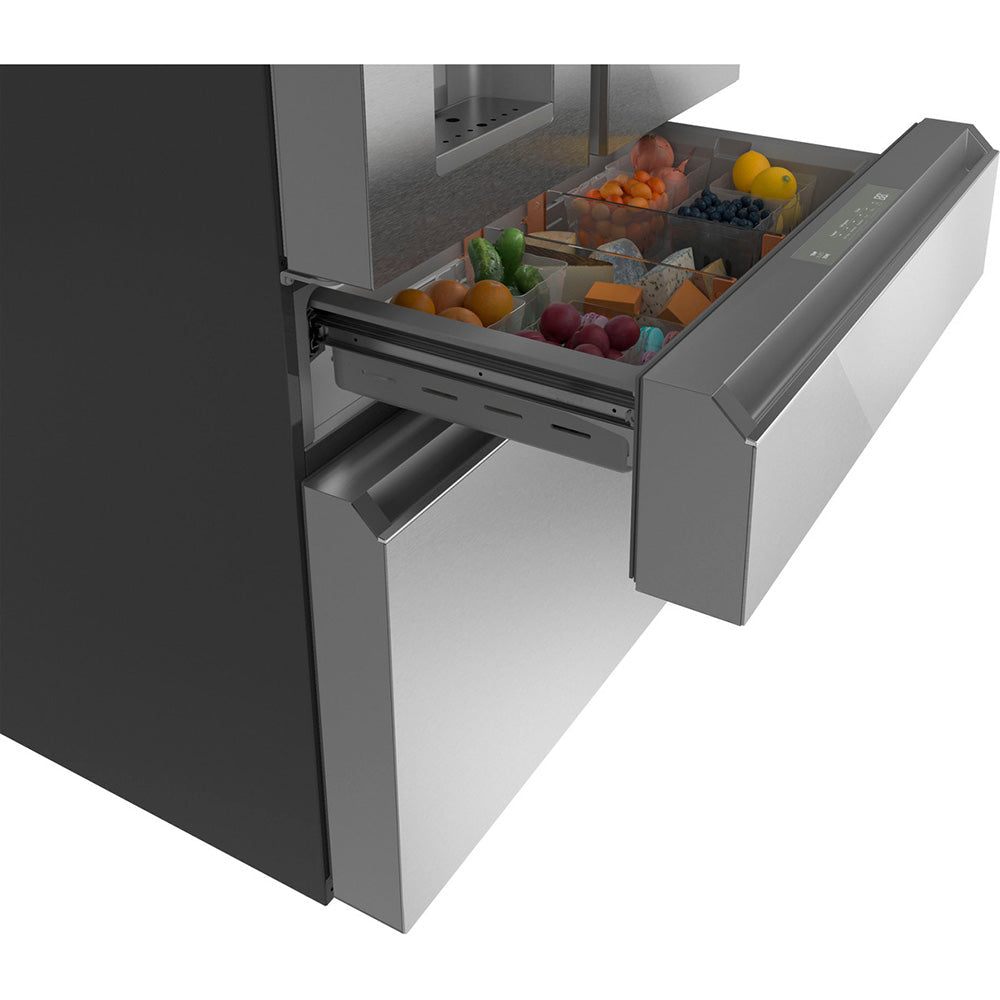 22.3 CuFt Smart Counter Depth 4-Door French Door Refrigerator in Platinum Glass with Convertible Drawer - Image 9