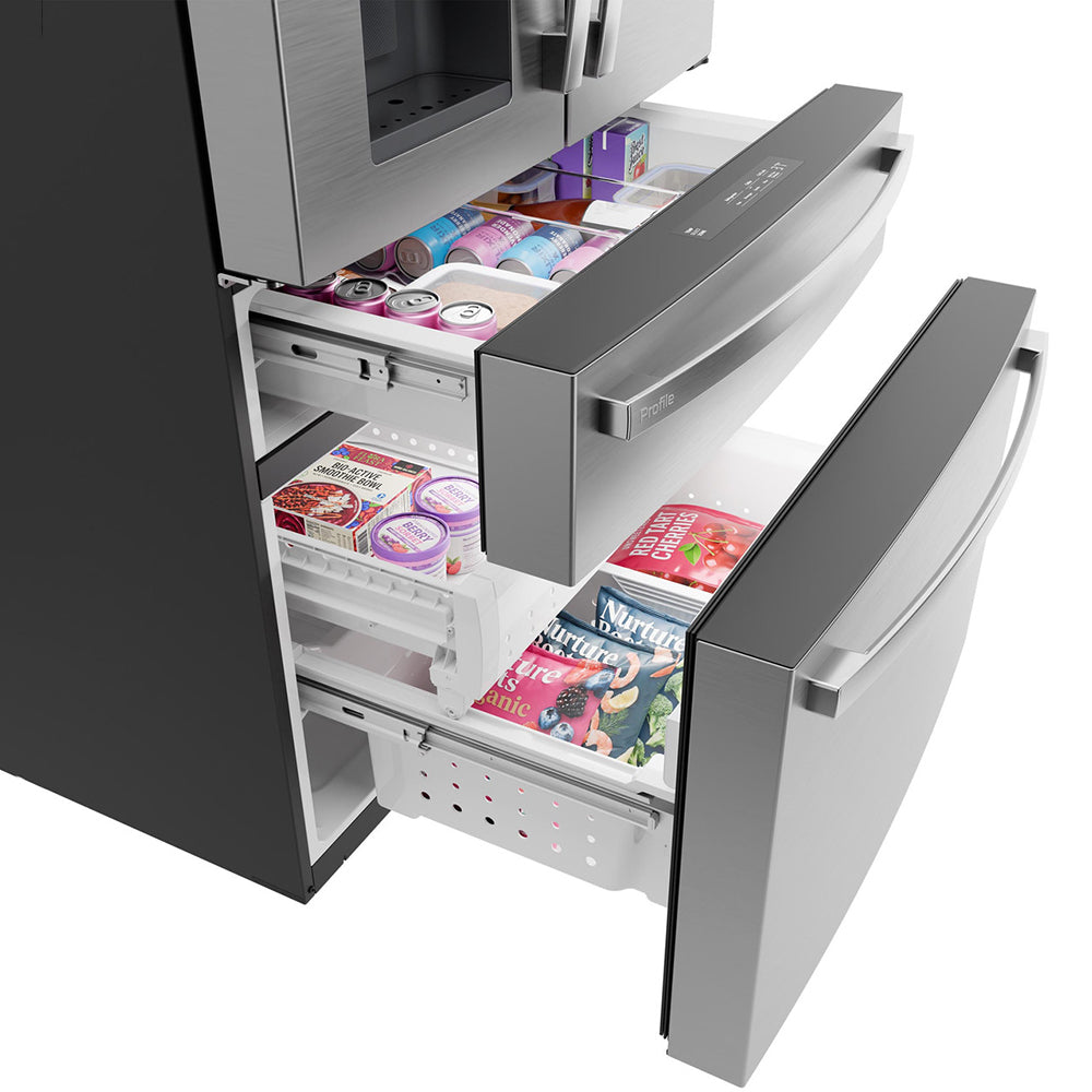 22.4 CuFt Smart 4-Door Counter-Depth French-Door Refrigerator in Stainless Steel - Image 2