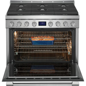 4.4 CuFt 6-Burner Freestanding Gas Range in Stainless Steel with Convection